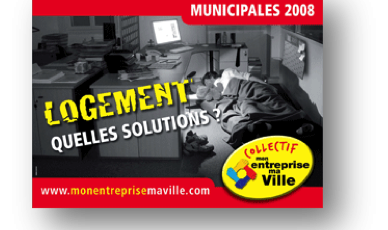 Campagne de communication pendant les municipales 2008 dans le pays d'Aix, à l'initiative du collectif mavillemonentreprise