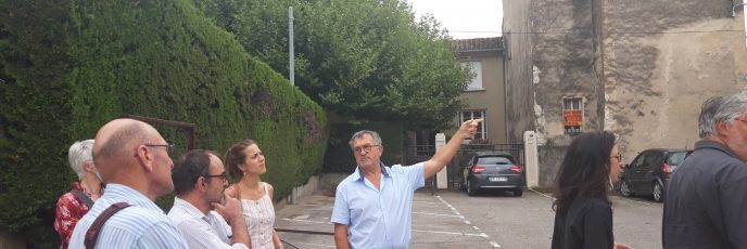 Visite des lieux avec Mr Olivier Pévérelli, maire du Teil